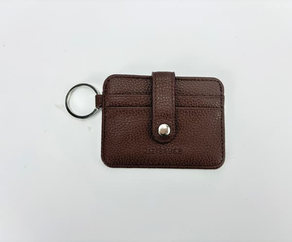 Slim Card Holder Wallet, Minimalist PU Leather Card Holder Coffee
