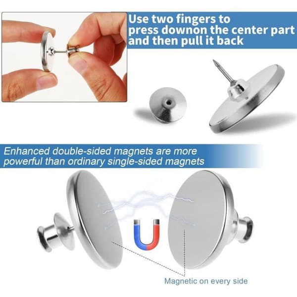 Set med 10 par magnetiska gardinmagneter i metall för att hålla gardiner stängda för hem, sovrum, etc.
