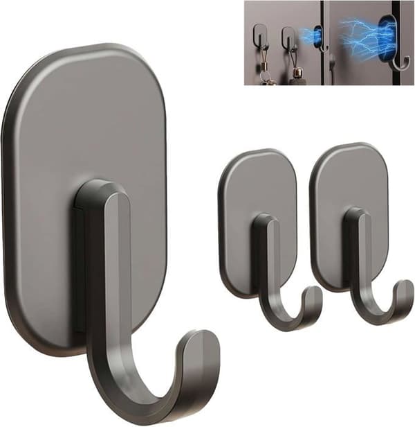 3 st. kraftiga magnetiska krokar för kökskylskåp, nyckelkrokar, magnetiska barkrokar