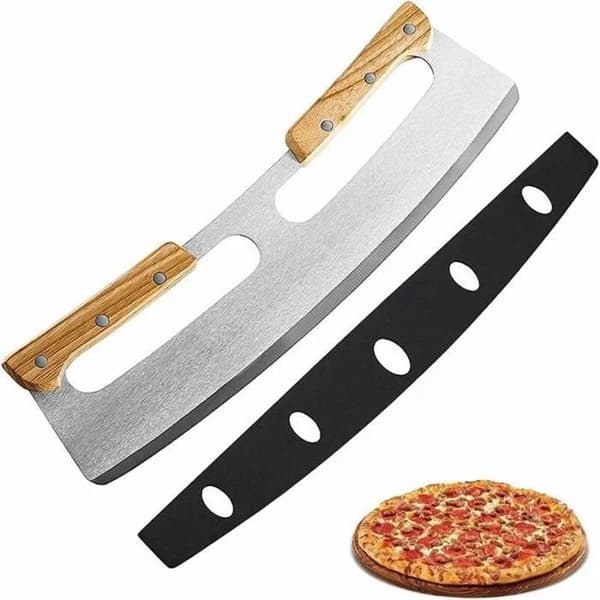 Profesjonell Pizzakutter - 35cm - Massivt Trehåndtak - Rustfritt Stålblad - Ergonomisk Design
