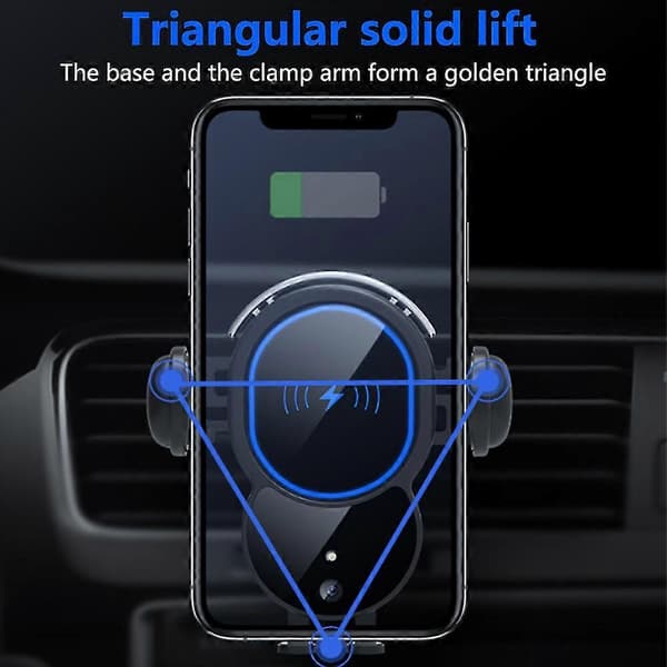 Trådløs billader, automatisk sensor biltelefonholder, 10W hurtiglading