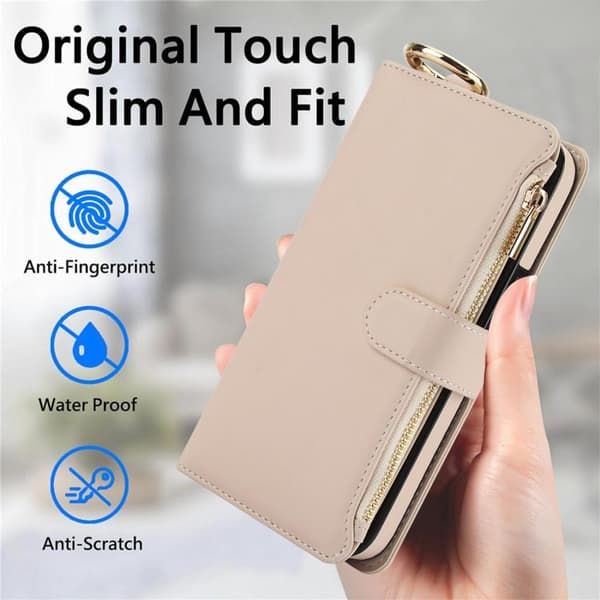 Samsung Galaxy S26+ / S26 Plus 5G Case Cover with Crossbody Ring Multifunctional Leather Wallet Vit