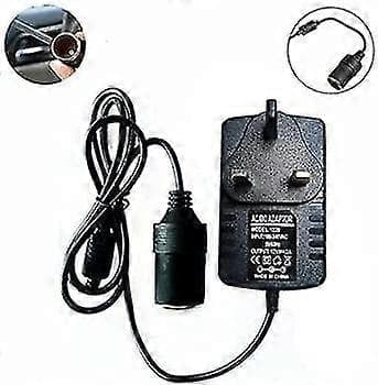 Bil Plug Adapter, Cigarettænderstik 240v Stik Til 12v Dc Biloplader Strømadapter Uk Stik1pcblack