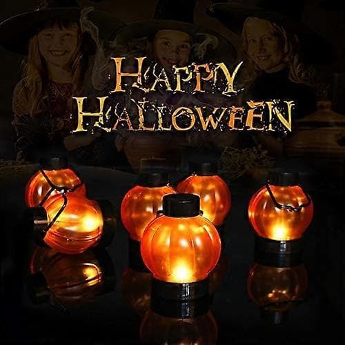 6 LED flimrende lanterner til Halloween, jul, Thanksgiving og temafester.
