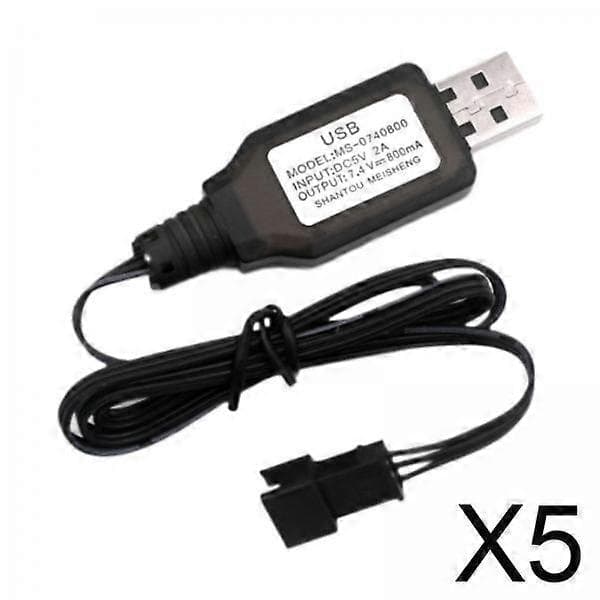 5xUSB Opladerkabel Reparation 1:12 Skala RC Bil Tilbehør til 1/12 RC Bil MN128