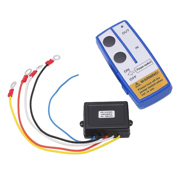 Universal Winch Wireless Remote Control Switch Kit with Receiver 12V 24V for Truck Jeep ATV SUV Blue