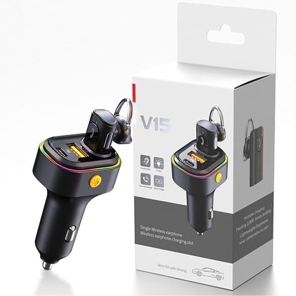 USB C billaddare för PD snabbladdning med Bluetooth-headset
