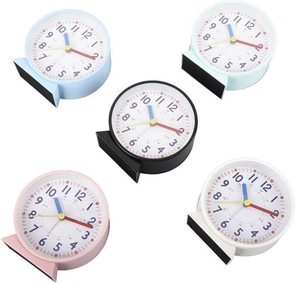 (White) Silent Alarm Clock without Ticking, Phosphorescent Analog for Desk