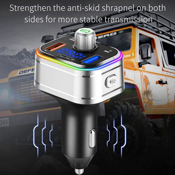 Bil PD3.0 Laddare Bluetooth-kompatibel 5.0 FM-sändare
