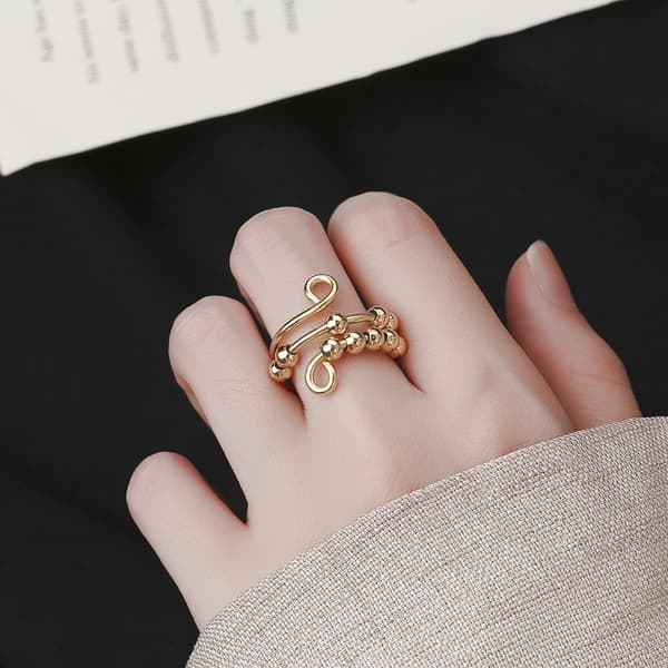 Adjustable Anti-Stress Copper Ring, 4-pack