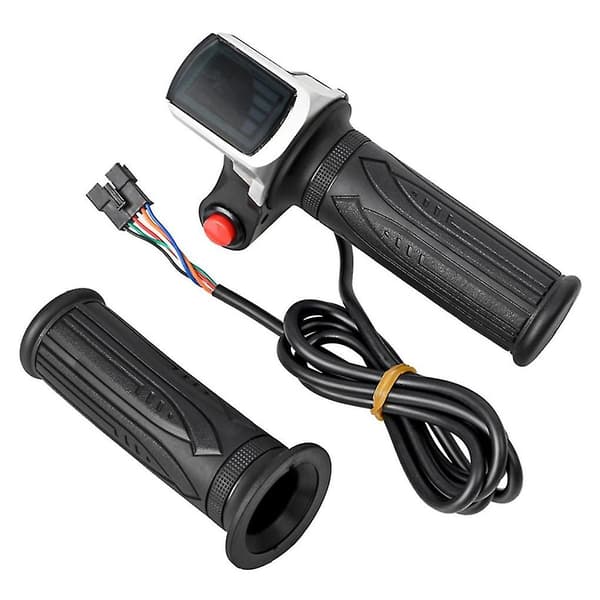 Universal Electric Bicycle Throttle with LCD Display Handlebar Throttle Compatible with 36V Twist Throttle Scooter E--WELLNGS