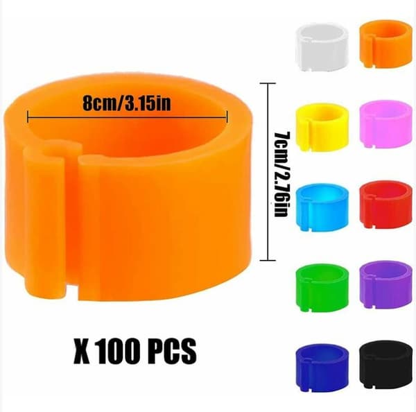 100 st fågelfotringar Plastduvidentifieringsringar 8 mm ringfågelfotringar