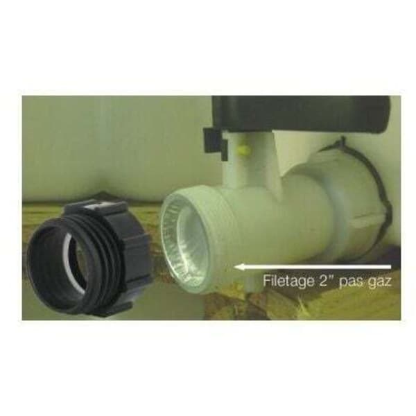 IBC-adapter 2\" fin gjenge til S60 x 6 grov gjenge, IBC-tankadapter 2\" innvendig gjenge til S60 x 6 (60 mm) utvendig gjenge IBC vanntanktilbehør