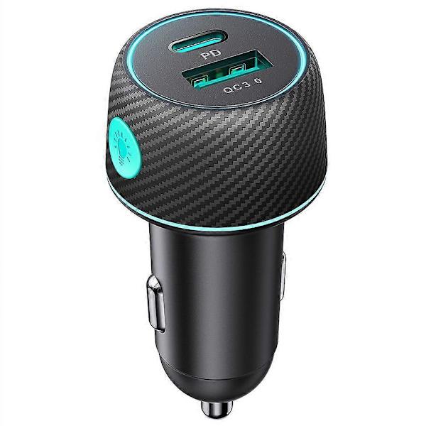 60W PD USB-C USB-A billader, svart