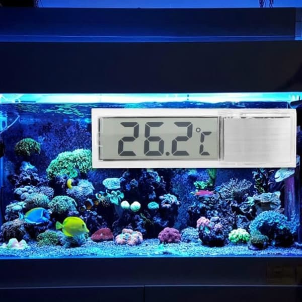 EECOO Akvarietermometer, 3D LCD Elektronisk Transparent Digital Akvarietermometer til Måling af Akvarievandstemperatur