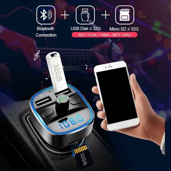 T25 Bil FM-sender Bluetooth Bil Logbog Bil MP3-afspiller Smart Navigation 12-24V