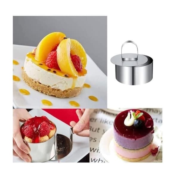 Stykker Rustfrit Stål Bagecirkler Dessertringe Runde Kageforme til Desserter Kager Bagværk - sh