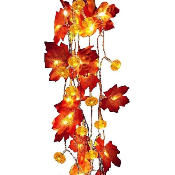 Halloween LED Lønneblad Gresskarlykt