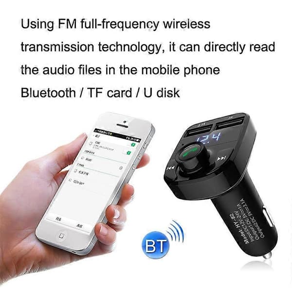 HY82 Bil MP3 Bluetooth Mottaker Dobbel USB Billader, Spesifikasjon: Hurtigladeversjon HY82 Hurtigladeversjon