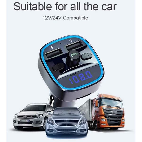 T25 Bil FM-sender Bluetooth Bil Logbog Bil MP3-afspiller Smart Navigation 12-24V