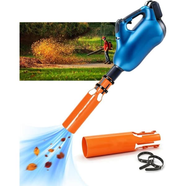 Luftforstærker til løvblæser. Løvblæser – Tilbehør til forbedring af luftstrøm. Dobbelt erstatning til vejrforhold, sne, bag (orange)