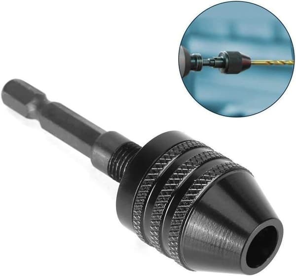 Keyless Electric Converter Chuck Adapter with 0.8 to 8 mm Hex Shank