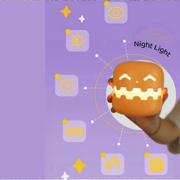 Halloween Gresskar Nattlamper med Smilefjes, Jack-O-Lantern Dekor
