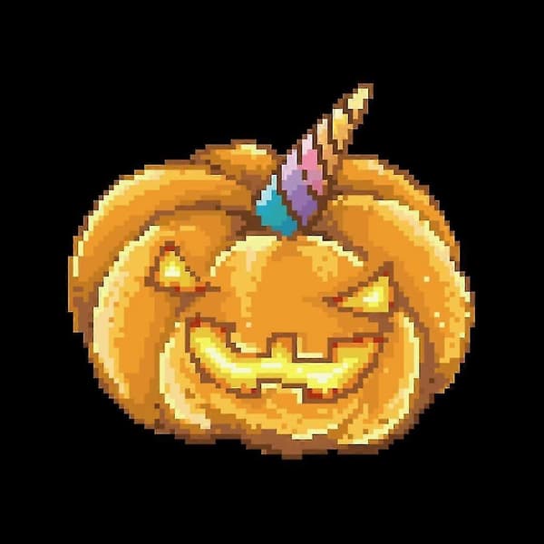 Jack O Lantern Unicorn Pixel Art Damtröja