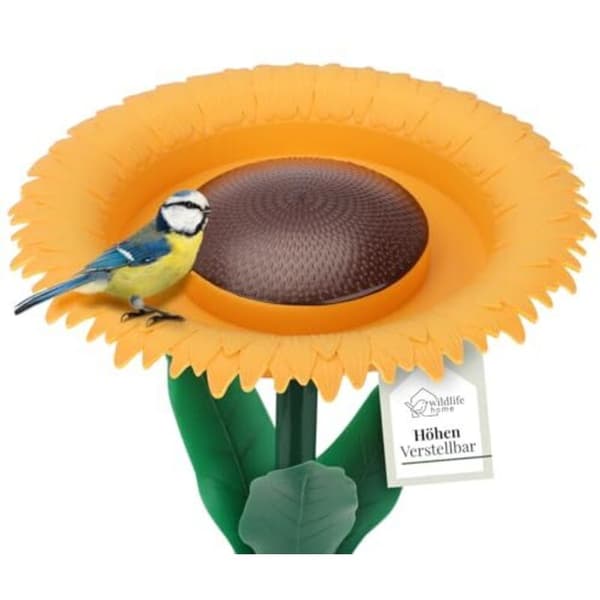 Wildlife Home Blomsterdrikke- og Foderautomat. Stående Fuglebad til Vilde Fugle 60cm | Fuglefoderautomat til Haven