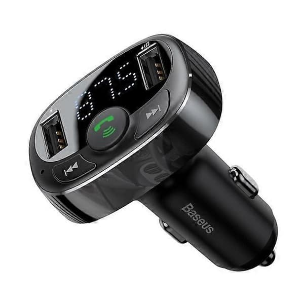 Baseus FM-sender Håndfri Bluetooth Bilsæt MP3-afspiller med 3.4A Dobbelt USB-biloplader FM-modulator Sender