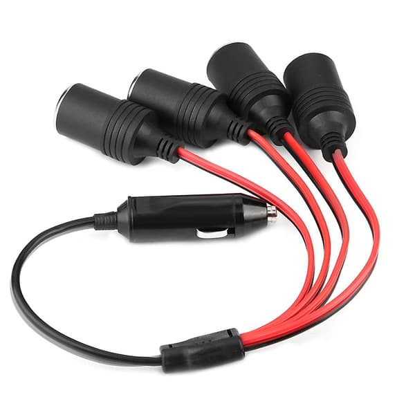 Høy Effekt 4-veis Billader Sigarettenner Plugg Sokkel Splitter Adapter