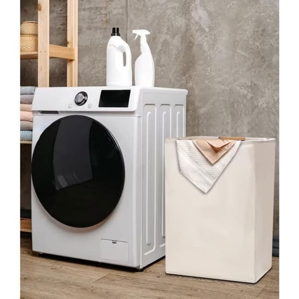 Foldable Laundry Basket 40 5627 cm High Capacity Foldable Oxford Fabric Laundry Basket with Wooden Handle Laundry Basket PZCC