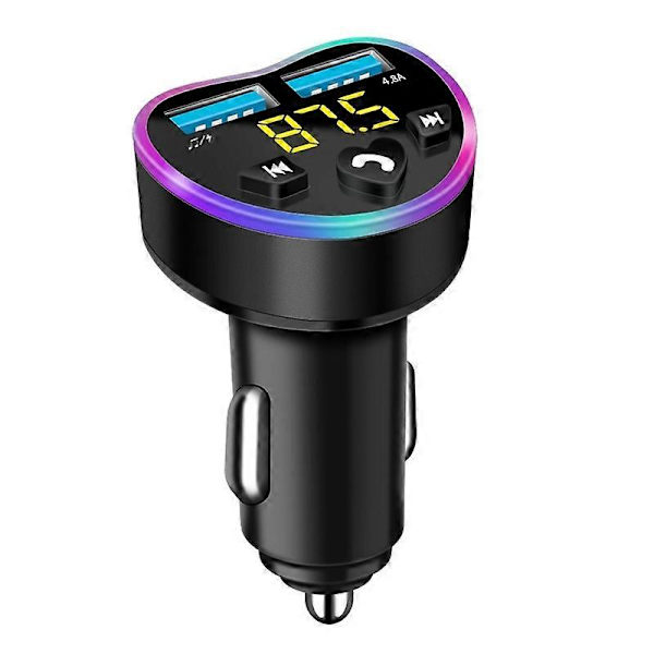 Bil MP3 Bluetooth Afspiller Biloplader, Model: 4.8A Sort 4.8A Sort