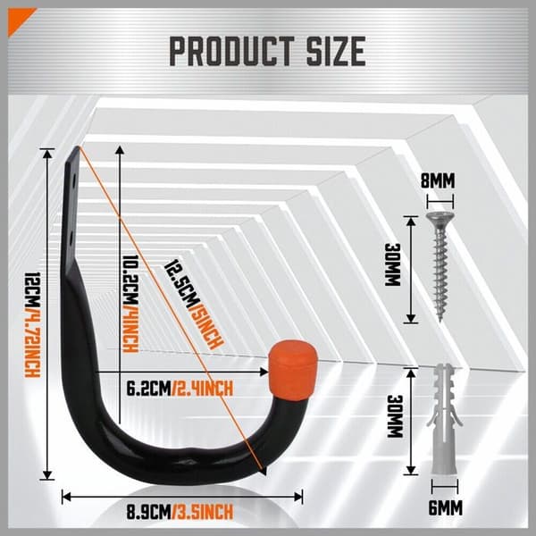 Heavy Duty Storage Hooks for Wall Mounted Ladders, Garages, Bikes, Tools, and Garden Sheds