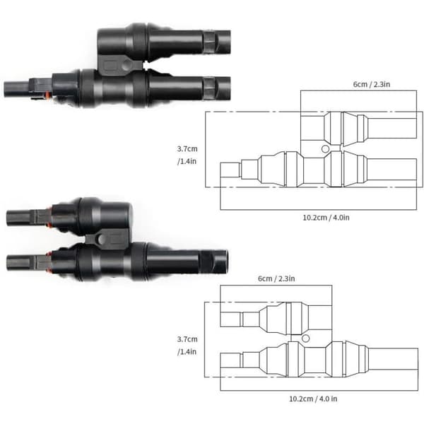 Grenkoblinger, Y-koblingspar MMF + FFM for parallellkobling mellom solcellepaneler