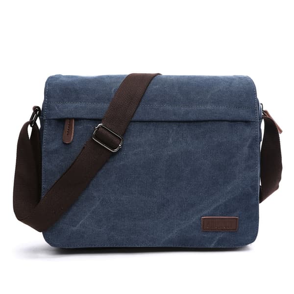 Messenger bag Crossbody bag in canvas and leather DarkBlue