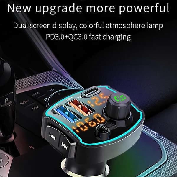 BC69 Bil Mp3-spiller Bluetooth 5.0 Mottaker FM-sender USB Billader QC3.0 PD 18W Hurtiglading