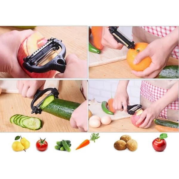 (Svart) Grönsaksskalare - Universal - 420 Rostfritt Stål - Ergonomisk Design - Multifunktionell