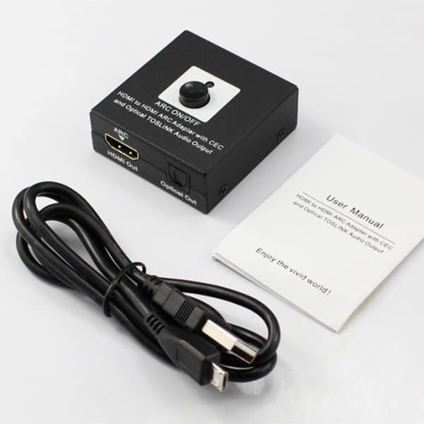 4K HDMI to HDMI ARC Audio Extractor Adapter with CEC Support, Compatible with TV, Soundbar and Amplifier