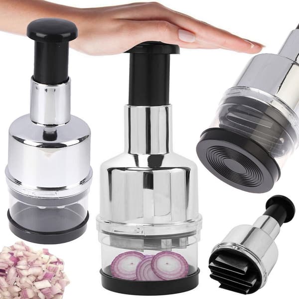 Garlic Chopper - Hand Chopper with Container for Vegetables and Fruits