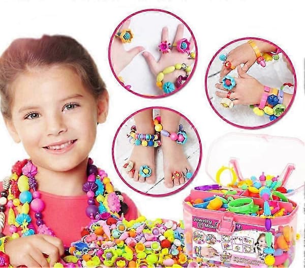 Snap Pop Perler til Pigelegetøj, Smykkefremstillingssæt til Børn DIY Armbånd Halskæde 26s