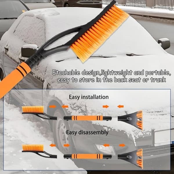 Snow brush, snow scraper with brush, ice scraper with broom, car snow scraper, 2-in-1 snow brush