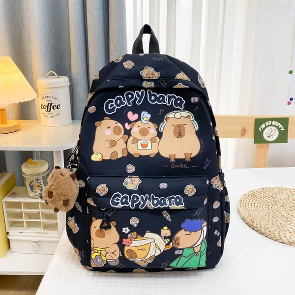 Large Capacity Backpack | Middle and Elementary School Girls' School Bag - Black