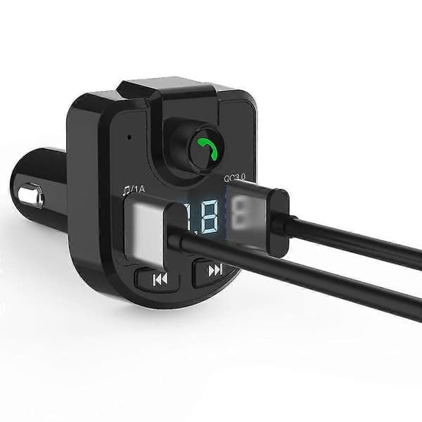 Bil Mp3-spiller Bil Bluetooth Handsfree Qc Hurtiglading Billader