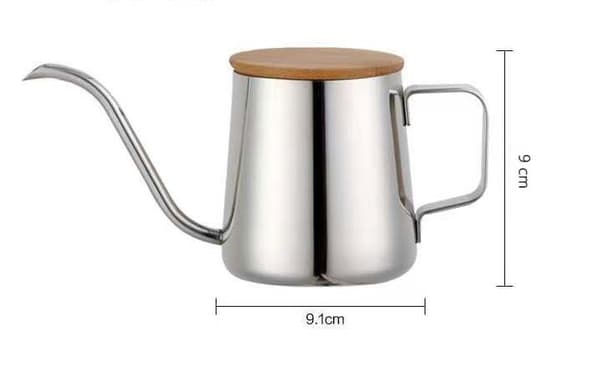 Kaffetrakter i rustfritt stål med tynn tut - 350 ml, sølv, 1 stk