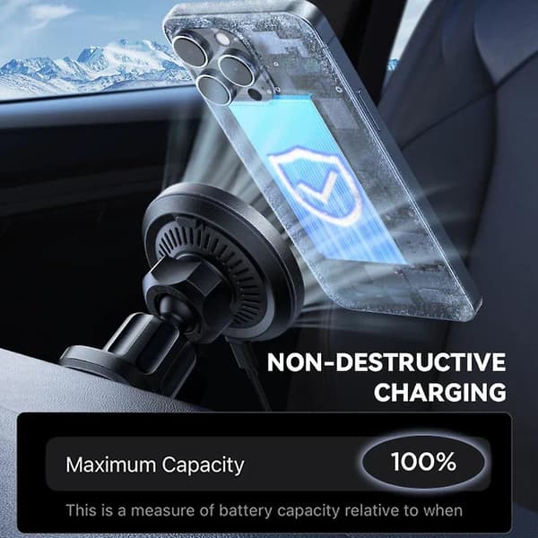 15W Magnetisk Trådløs Billaderholder med Kjølevifte for iPhone