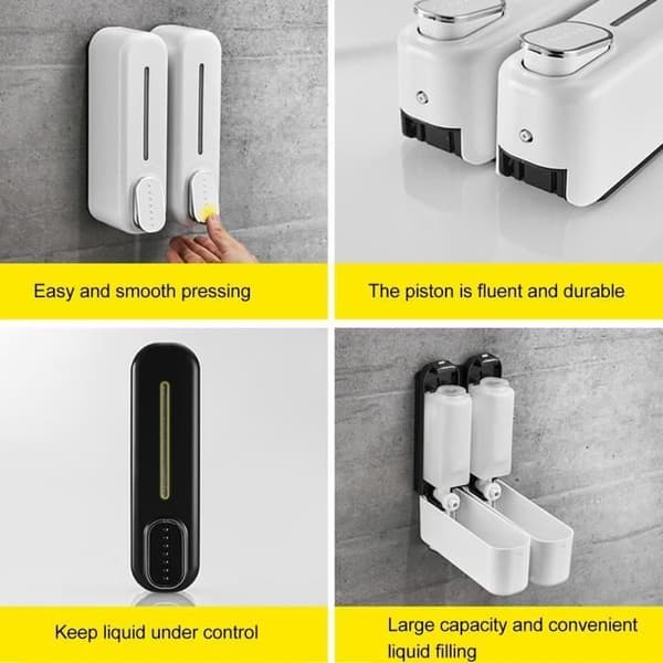 Zerone Shampoo Box Manual Soap Dispenser 300ml ABS Press Wall Mounted Shower Gel Container for Hotel or Home
