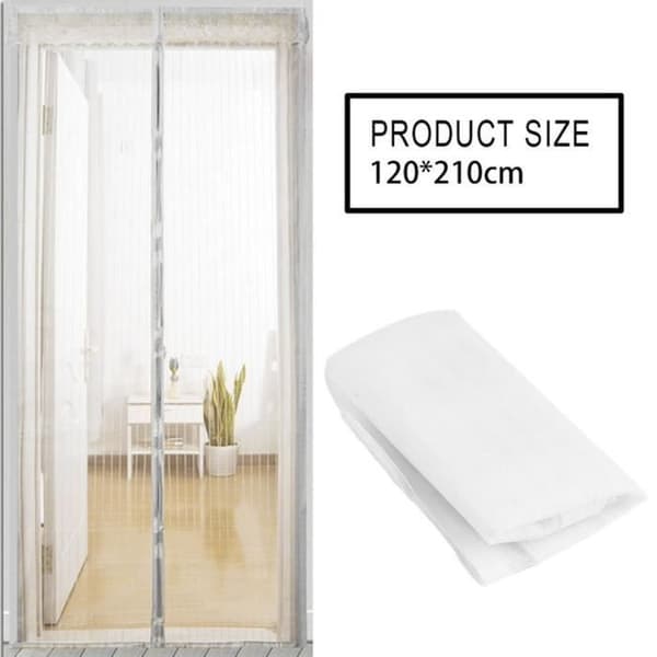 (White) 120 * 210 cm Magnetic Mosquito Net for Door White