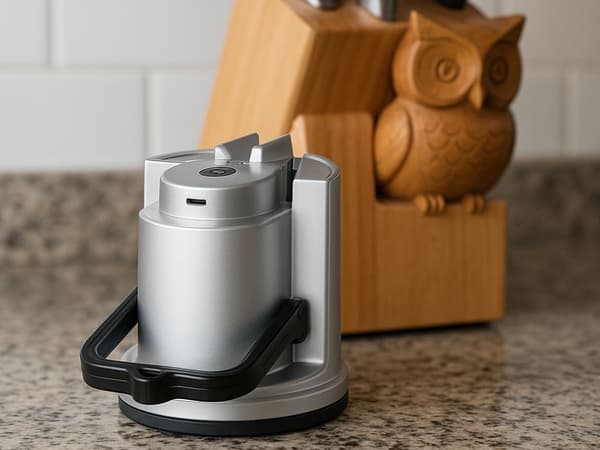 Knife and Scissor Sharpener - Electric Sharpener with Suction Cup