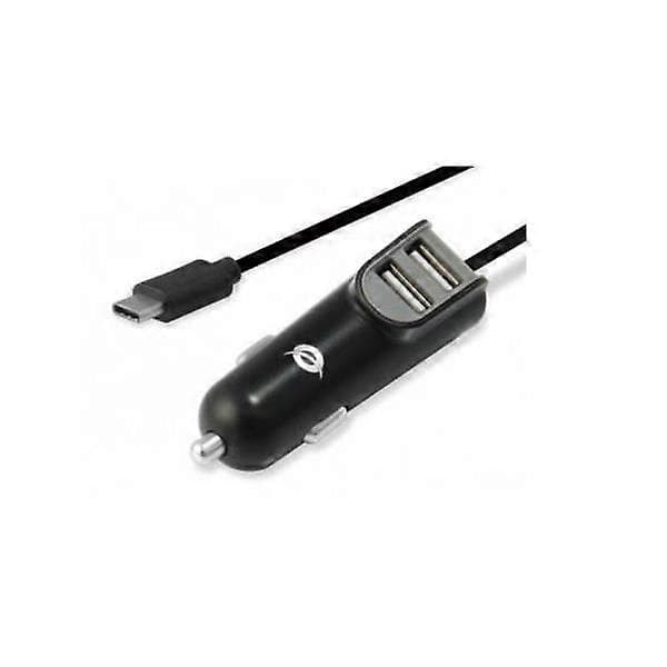 Billader - CONCEPTRONIC - Carden05b - 2 USB-A-porter - USB-C-kabel - 5V/3.1A